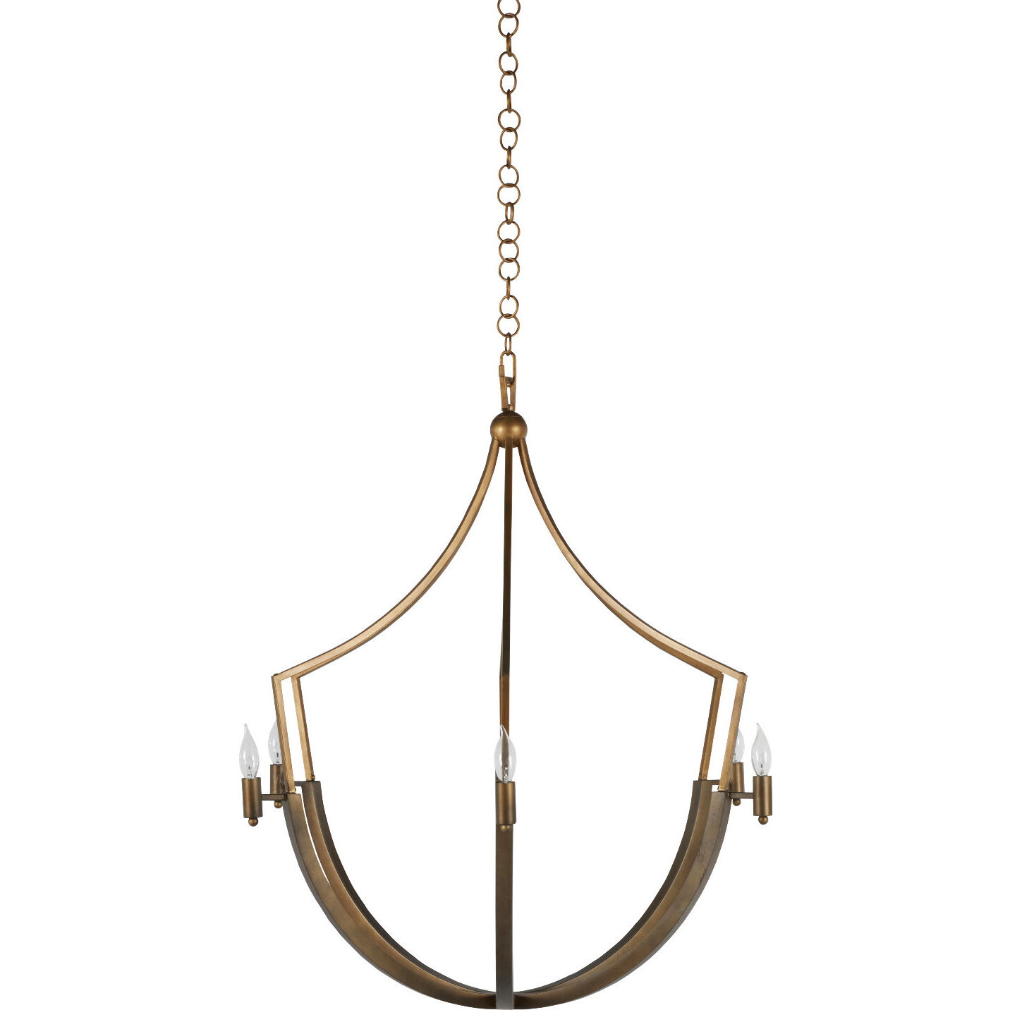 Skei 6 Light 36 inch Aged Brass / Clean Antique Gold Chandelier Ceiling Light