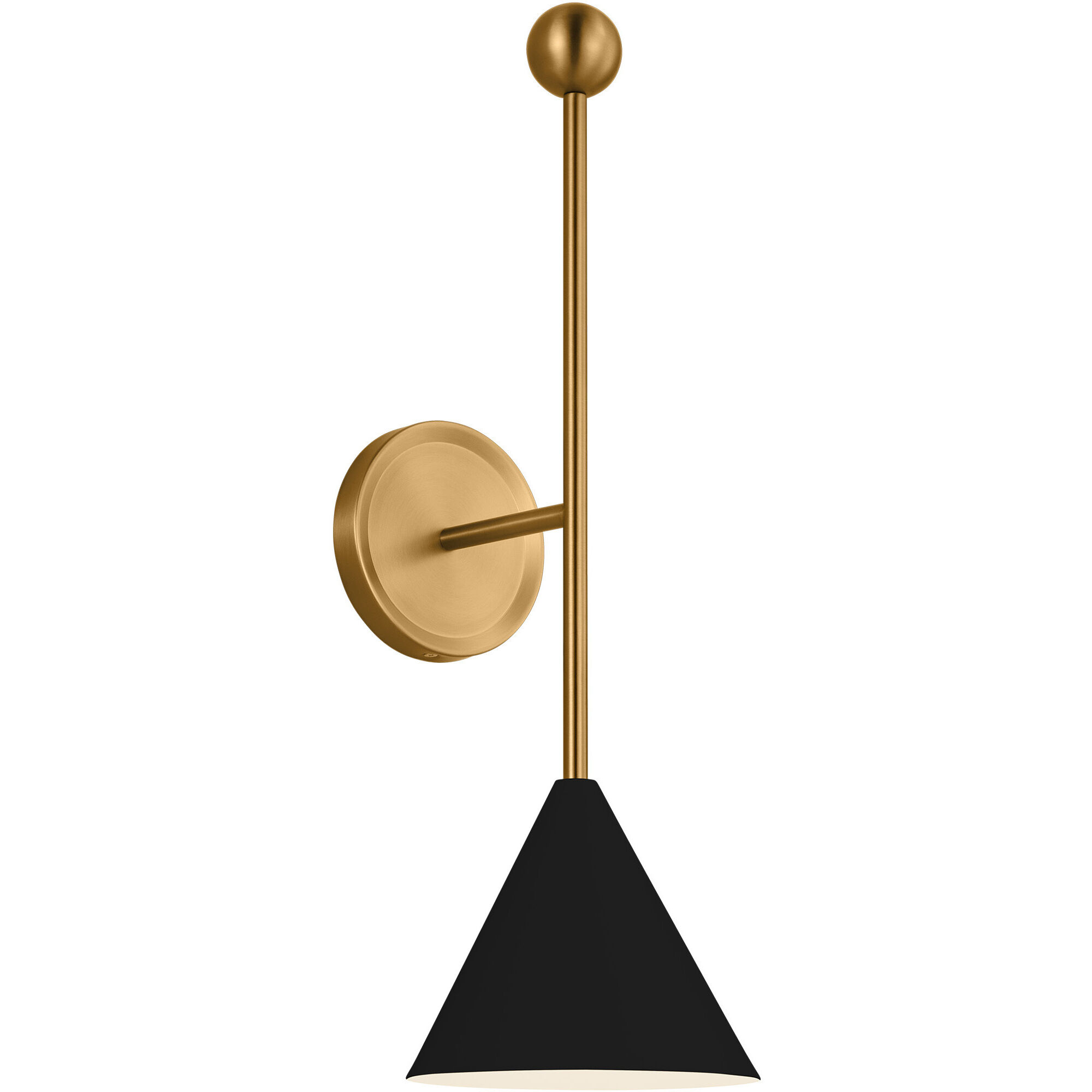 AERIN Cosmo 1 Light 6.88 inch Midnight Black and Burnished Brass Bath Vanity Wall Sconce Wall Light in Midnight Black / Burnished Brass