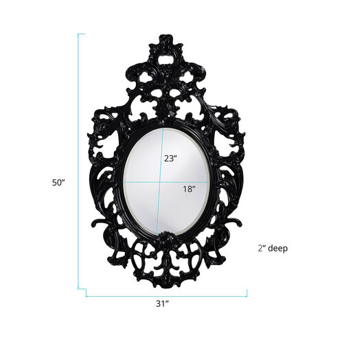 Dorsiere 50 X 31 inch Glossy Black Wall Mirror