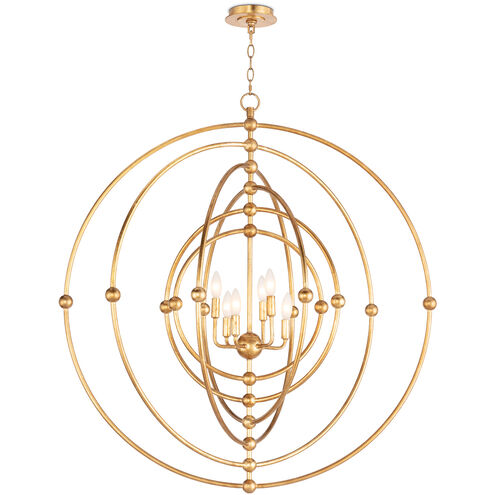 Southern Living Selena 6 Light 39 inch Antique Gold Leaf Chandelier Ceiling Light, Sphere