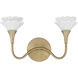 Florena 2 Light 16 inch Noble Brass Bathroom Vanity Light Wall Light