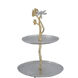 Cherry Blossom Silver and Gold Serving Stand