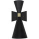 Ariel 1 Light 8 inch Matte Black Sconce Wall Light