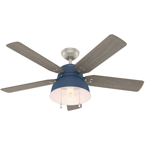Hunter Fan 50252 Mill Valley 52 inch Indigo Blue with Washed Walnut Blades  Outdoor Ceiling Fan