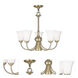 Ridgedale 6 Light 25.5 inch Antique Brass Chandelier Ceiling Light