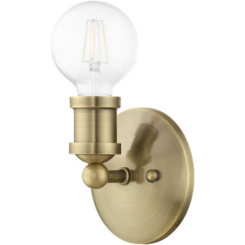 Lansdale 1 Light 5 inch Antique Brass Single Vanity Sconce Wall Light, Single