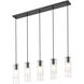 Alton 5 Light 42 inch Matte Black Linear Chandelier Ceiling Light
