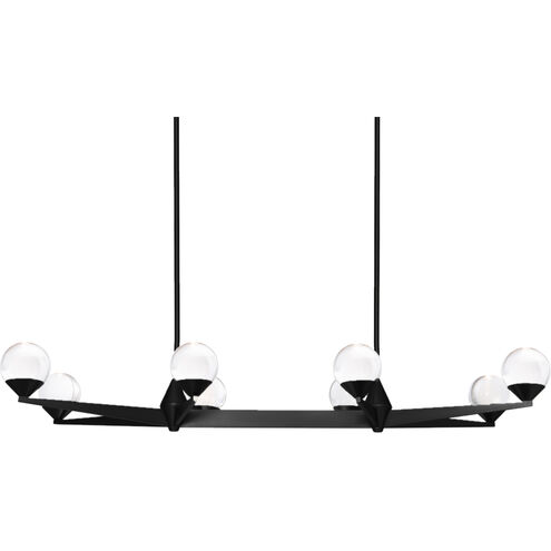 Double Bubble Linear Chandelier Ceiling Light in Black