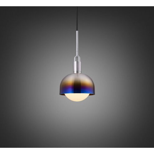 Forked LED 7.87 inch Burnt Steel Pendant Ceiling Light