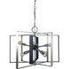 Interstellar 8 Light 26 inch Brushed Nickel with Matte Black Accents Chandelier Ceiling Light