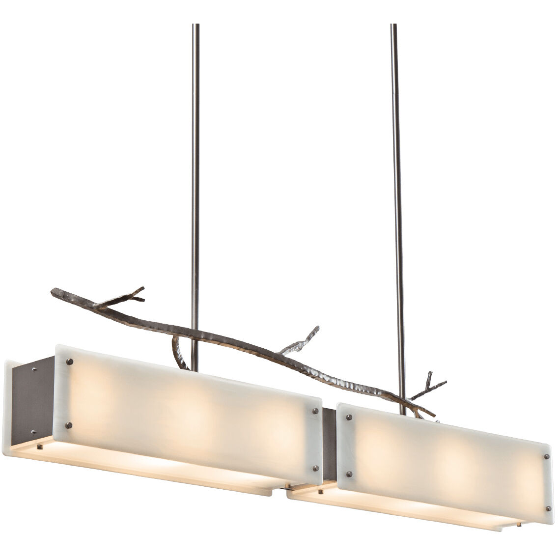 Ironwood LED 44.4 inch Gilded Brass Linear Pendant Ceiling Light in 3000K LED, Smoke Granite