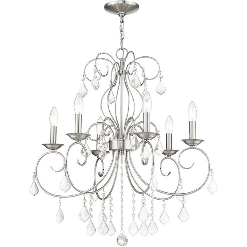 Donatella 6 Light 25 inch Brushed Nickel Chandelier Ceiling Light