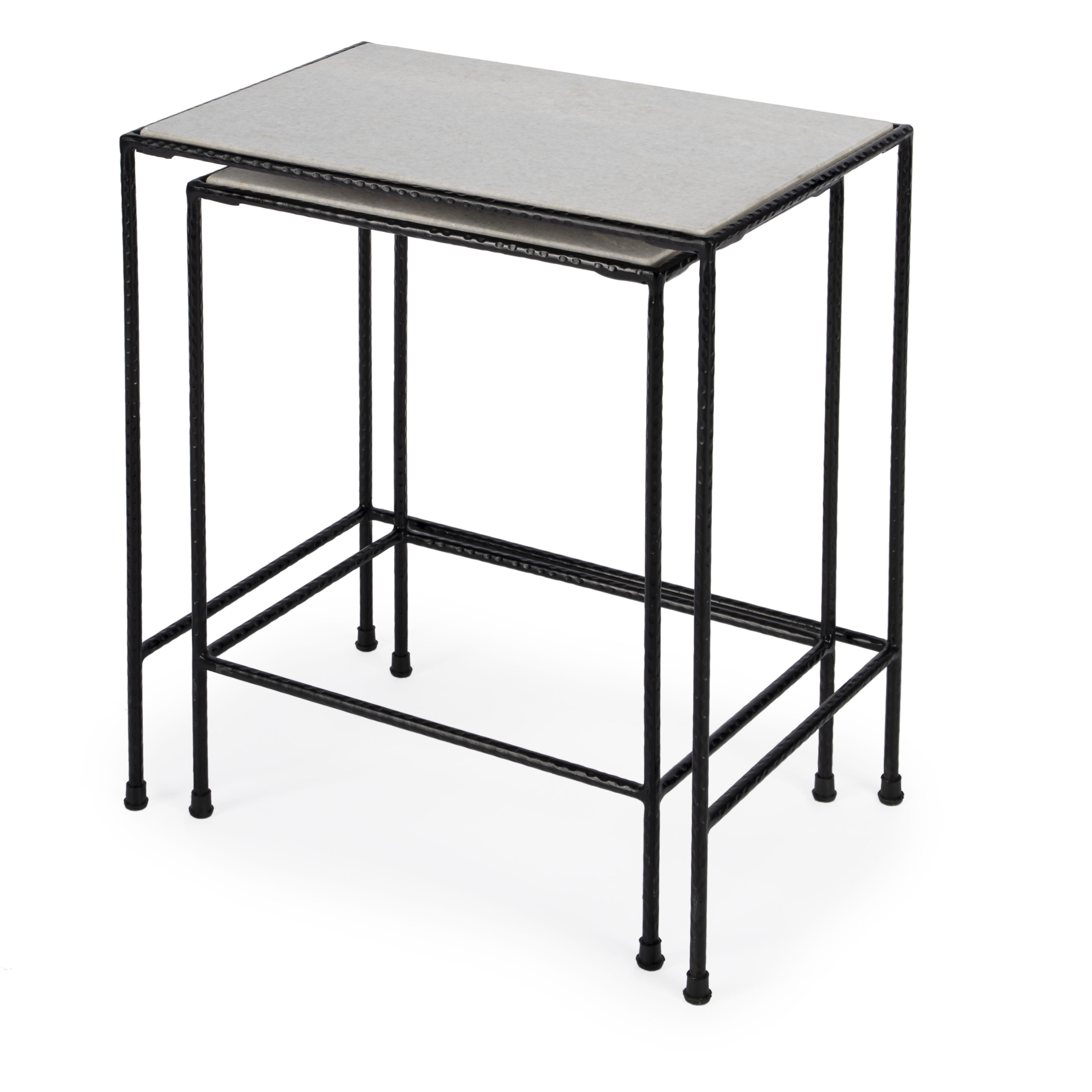 Carrera Marble 25 X 22 inch Metalworks Nesting Table