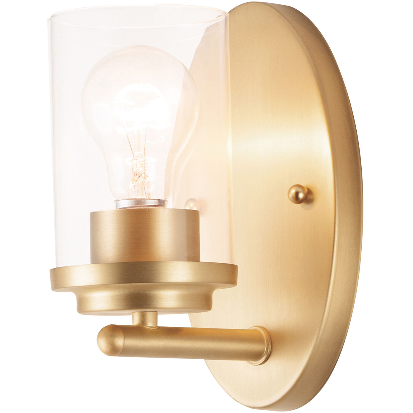 Corona 1 Light 4.5 inch Satin Brass Bath Vanity Wall Light in Clear