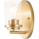 Corona 1 Light 4.5 inch Satin Brass Bath Vanity Wall Light in Clear