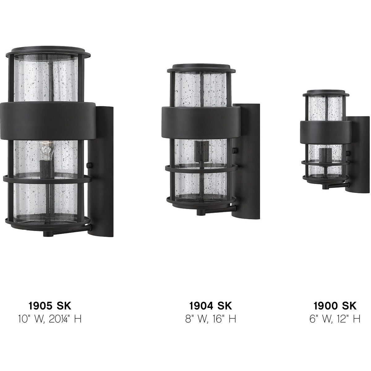 Saturn Outdoor Wall Mount Lantern in Satin Black, Small