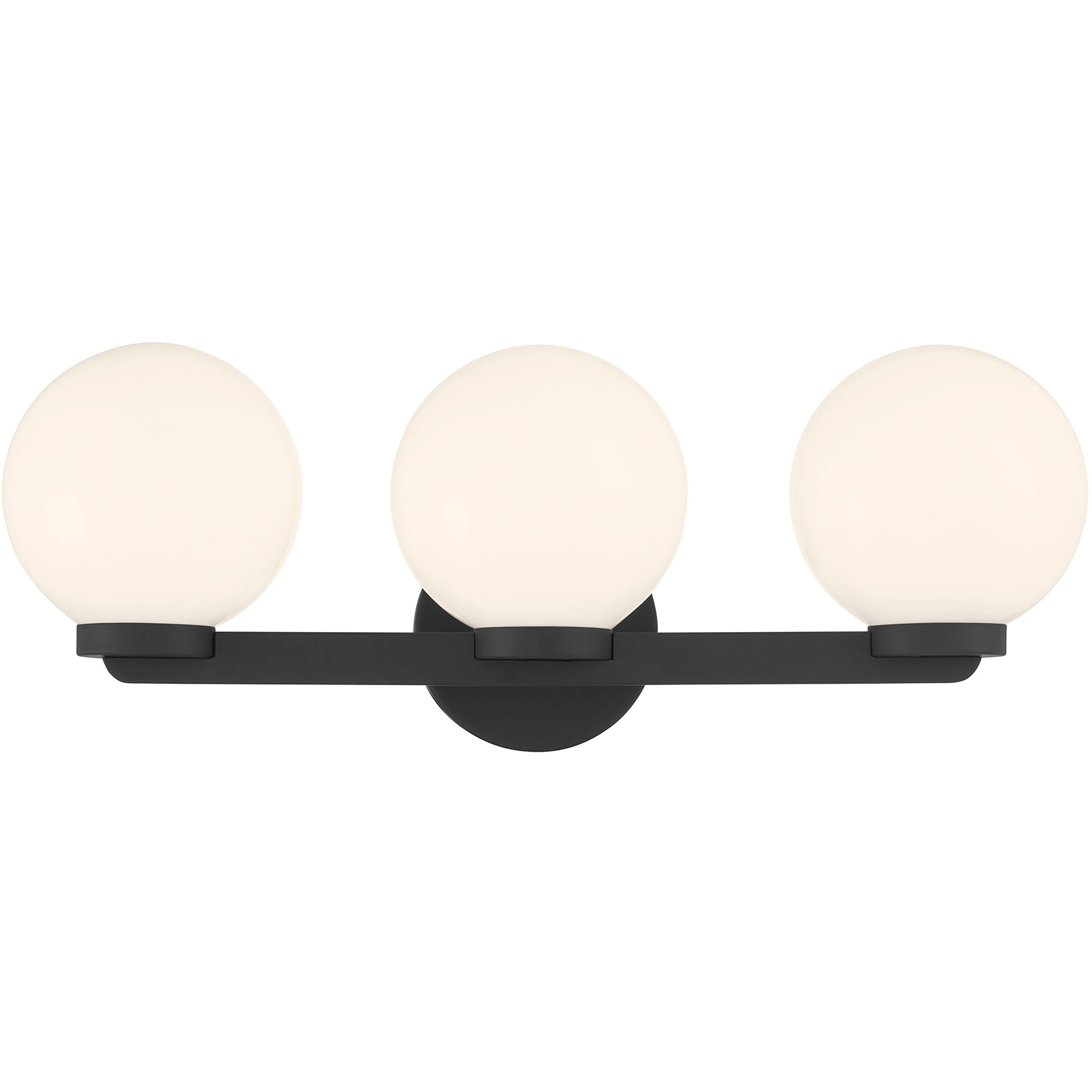 Ardeva 3 Light 22 inch Matte Black Bathroom Vanity Light Wall Light