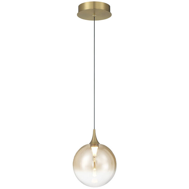 Iissa LED 6.25 inch Gold Pendant Ceiling Light in Amber
