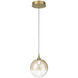 Iissa LED 6.25 inch Gold Pendant Ceiling Light in Amber