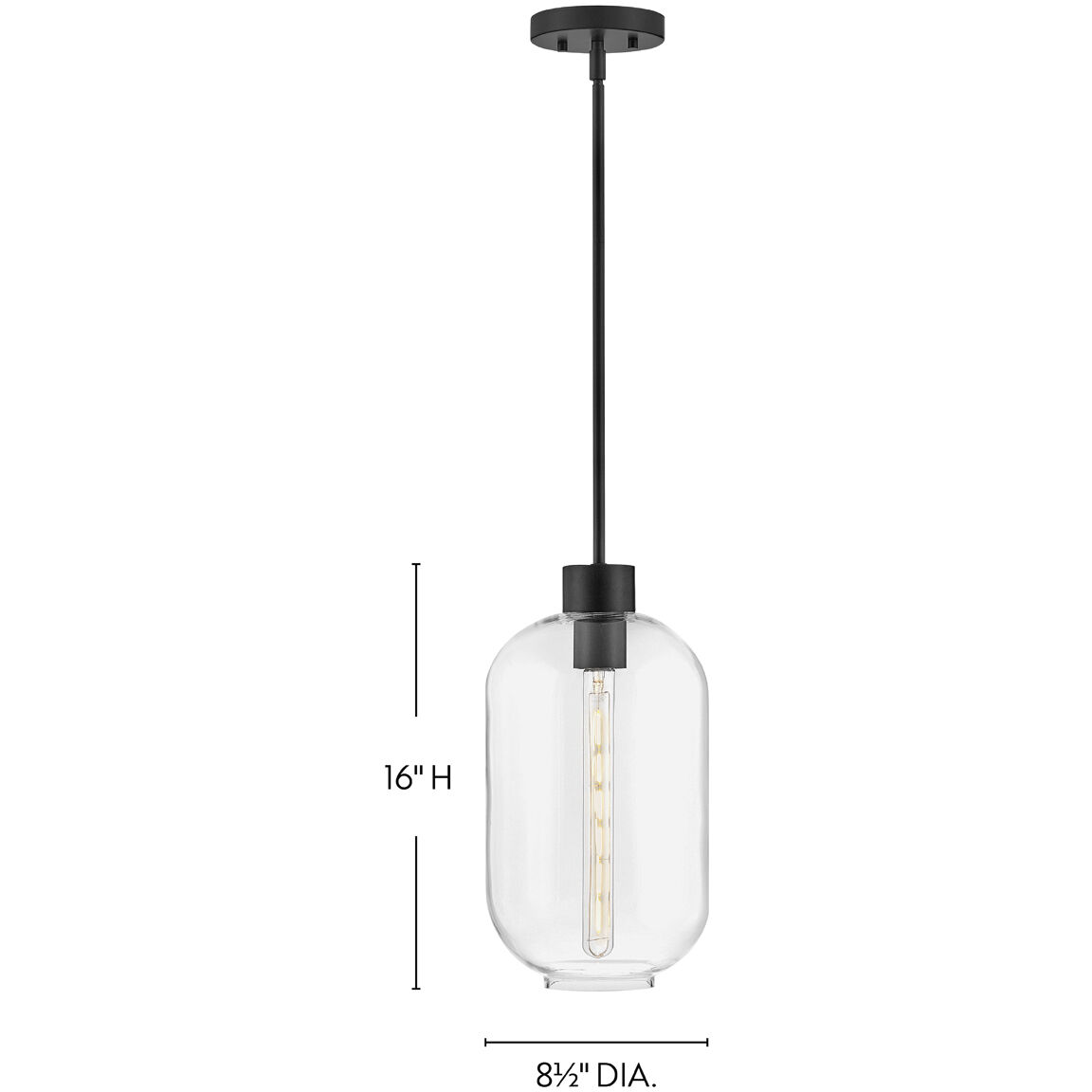 Greer LED 8.5 inch Black Pendant Ceiling Light