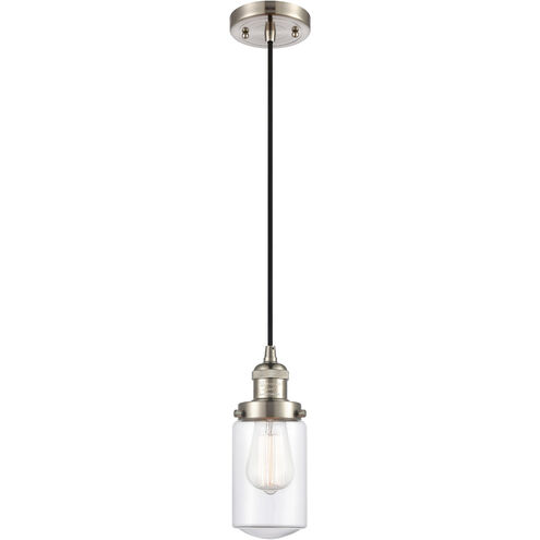 Franklin Restoration Dover 1 Light 5 inch Brushed Satin Nickel Mini Pendant Ceiling Light in Clear Glass, Franklin Restoration