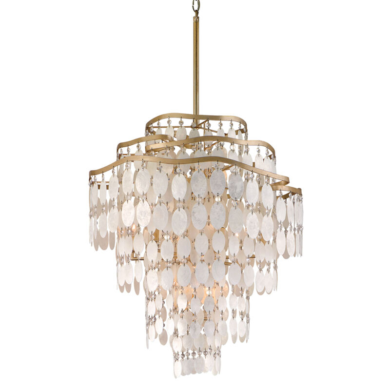 Dolce 12 Light 25 inch Champagne Leaf Pendant Ceiling Light in 9, 28.00
