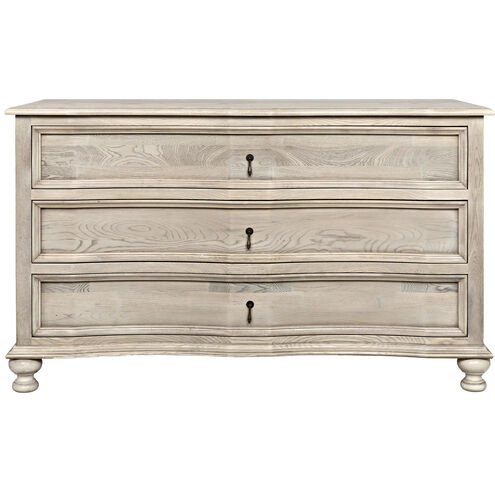 Curved Front Vintage Grey Chest, 3 Drawer