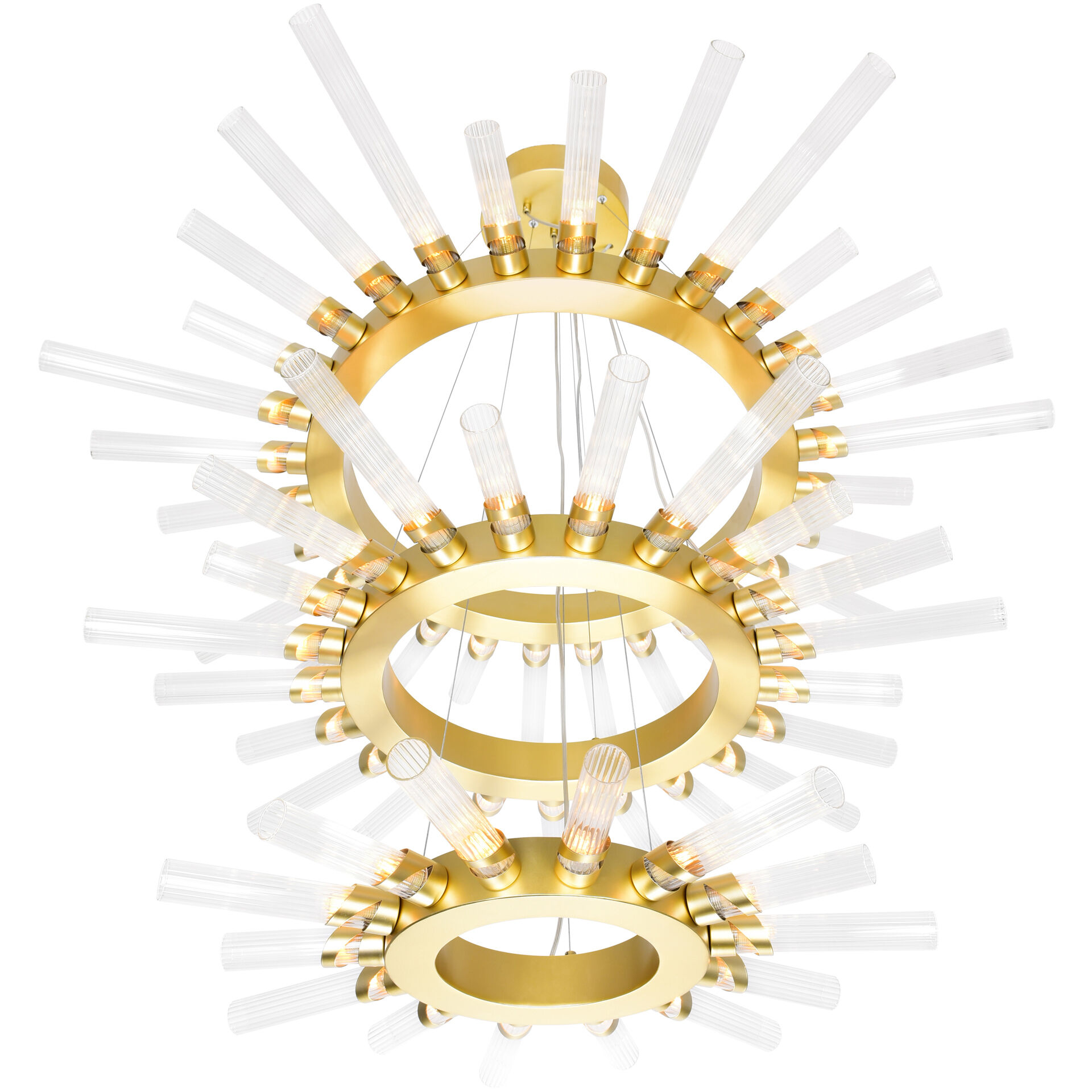 Collar LED 48 inch Satin Gold Chandelier Ceiling Light