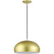 Domma 1 Light 14 inch Soft Gold with Polished Brass Accents Pendant Ceiling Light