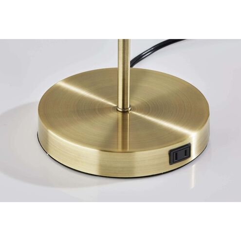 Bowie 18 inch 40.00 watt Antique Brass and White Table Lamp Portable Light