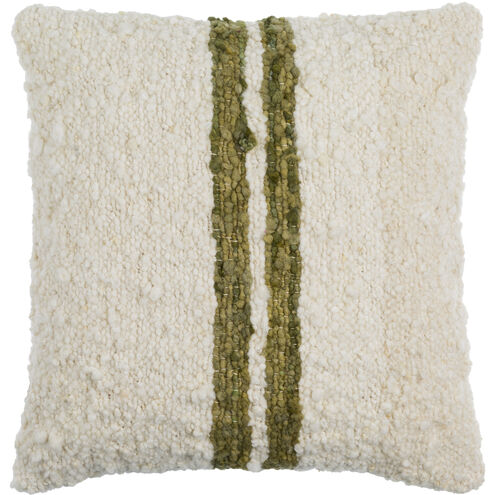 Dagny 22 X 22 inch Ash/Off-White/Moss Brown Accent Pillow
