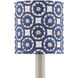 Block Print Navy and White with Red Drum Chandelier Shade