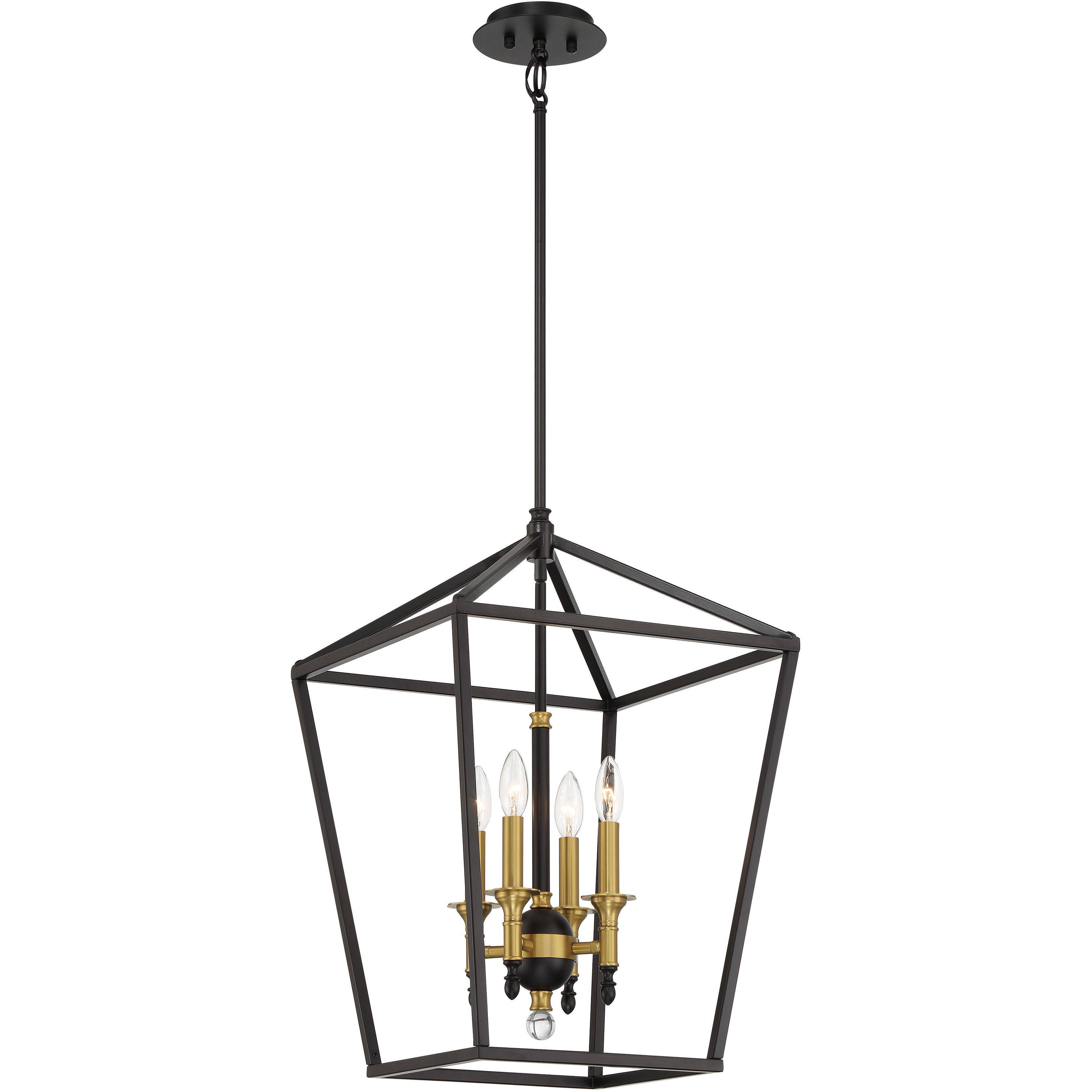 Townhall 4 Light 16 inch Coal/Soft Brass Pendant Ceiling Light