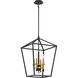 Townhall 4 Light 16 inch Coal/Soft Brass Pendant Ceiling Light