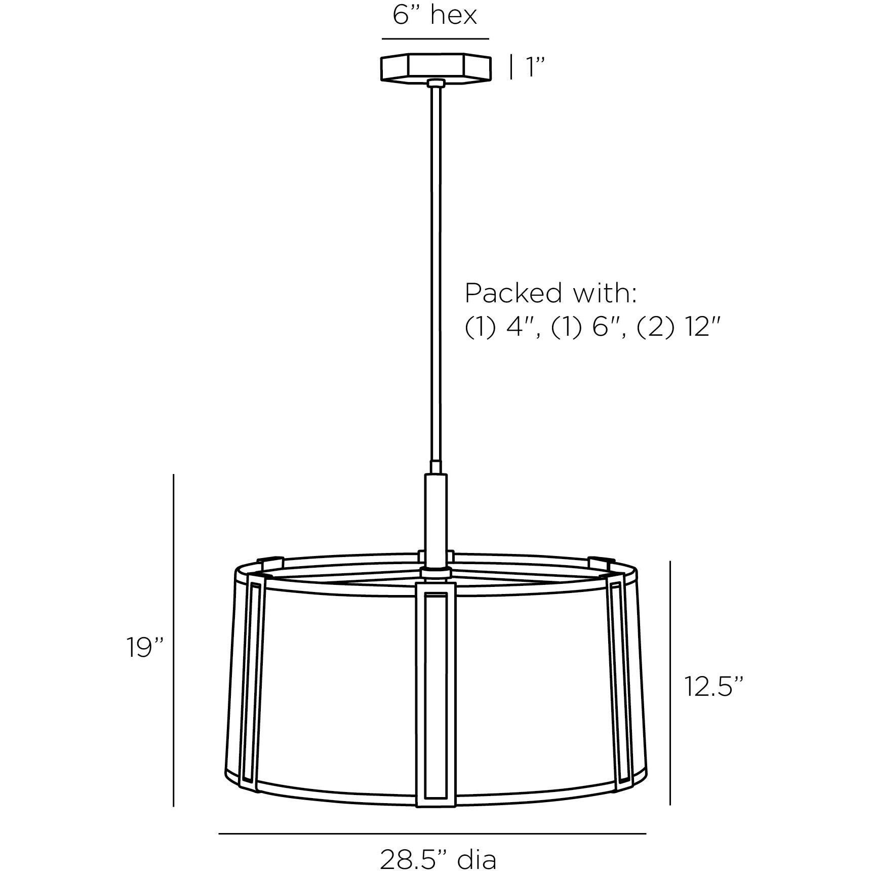Amida 3 Light 28.5 inch English Bronze Pendant Ceiling Light