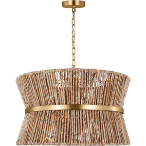 Drew & Jonathan Thurlo 3 Light 24 inch Satin Brass Hanging Shade Pendant Ceiling Light