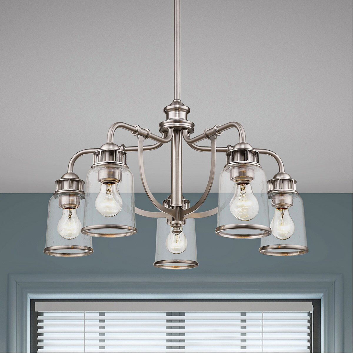 Lawrenceville 5 Light 24 inch Brushed Nickel Dinette Chandelier Ceiling Light