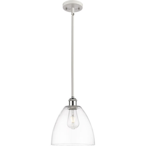Ballston Dome LED 9 inch White and Polished Chrome Mini Pendant Ceiling Light in Clear Glass