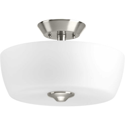 Leap 2 Light 14 inch Brushed Nickel Semi-Flush Mount Ceiling Light