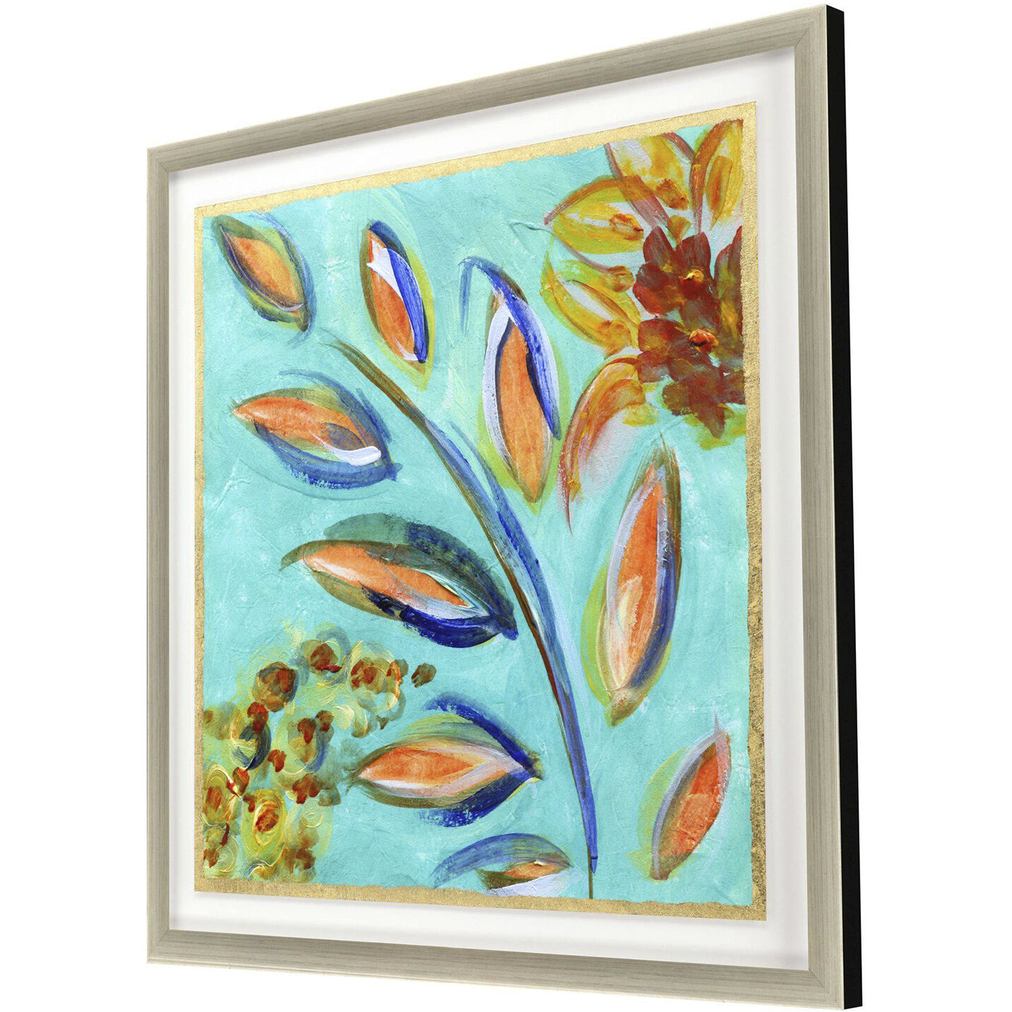 Sassy Botanica Blue and Green and Multi and Pink Framed Art