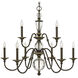 Eleanor 9 Light 35.25 inch Light Oiled Bronze Indoor Chandelier Ceiling Light
