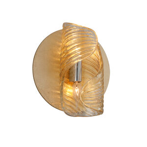 Flaunt 2 Light 10 inch Gold Leaf with Polished Stainless Wall Sconce Wall Light