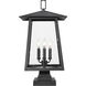 Rainer 4 Light 25.25 inch Black Outdoor Pier Mounted Fixture in G9