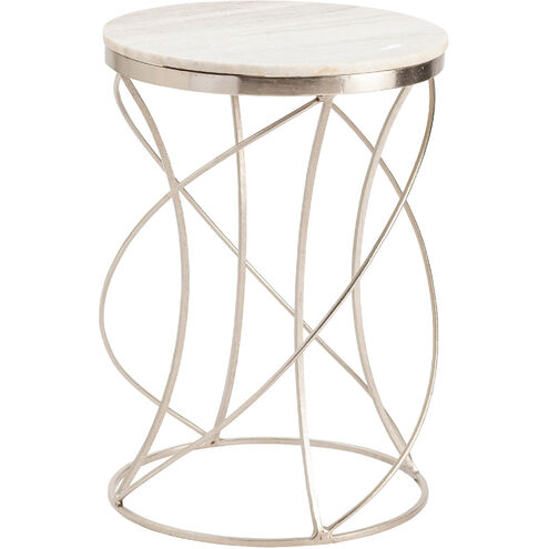Chaney 24 X 17 inch White and Silver End Table