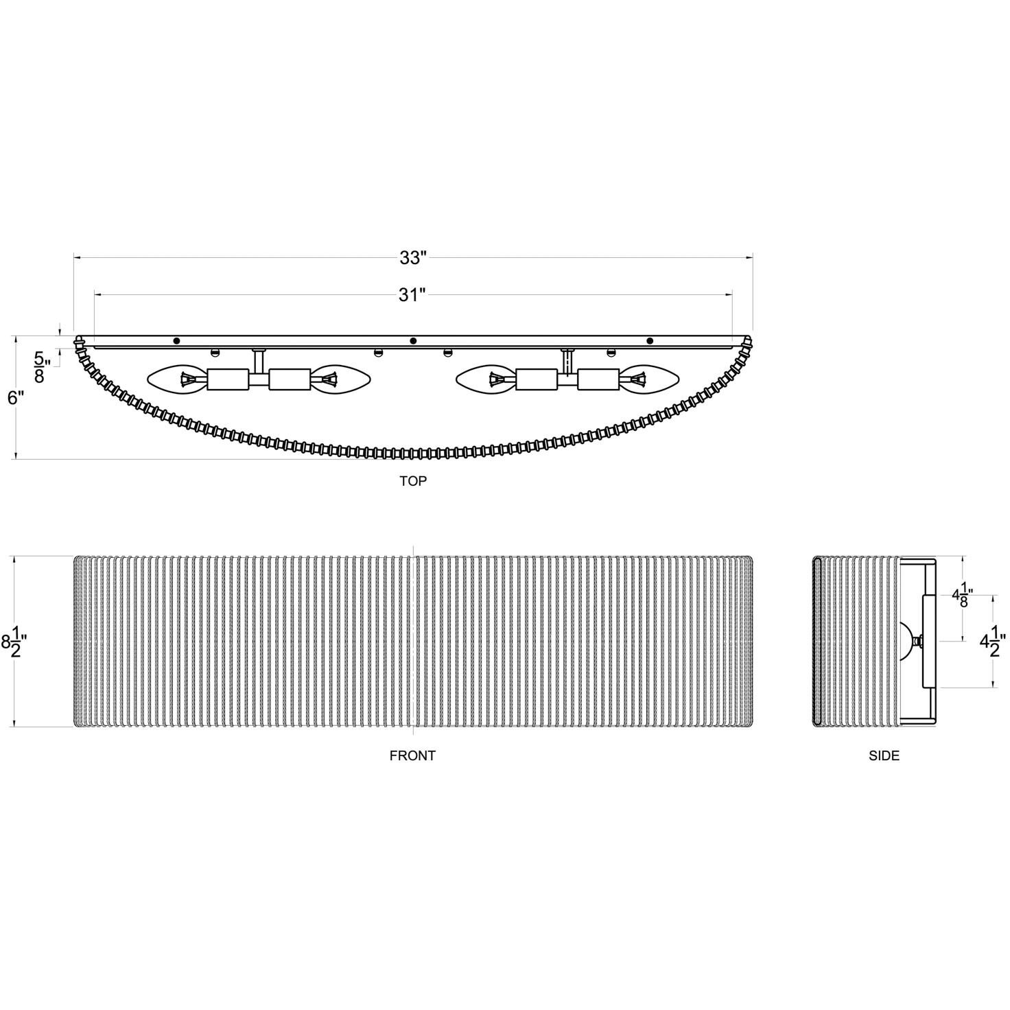 Jacob's Ladder 4 Light 33 inch French Gold Bath Vanity Light Wall Light, Smithsonian Collaboration