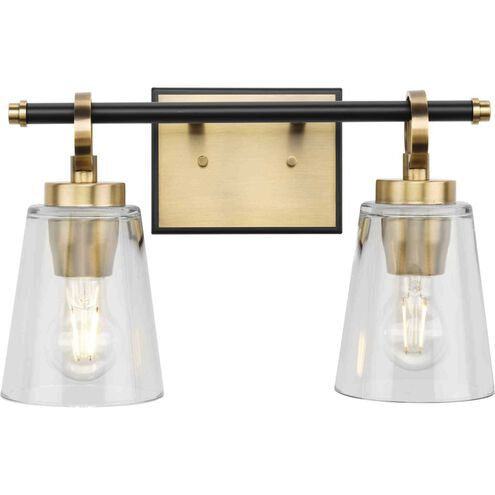 Cassell 2 Light 14.5 inch Vintage Brass Bathroom Vanity Light Wall Light