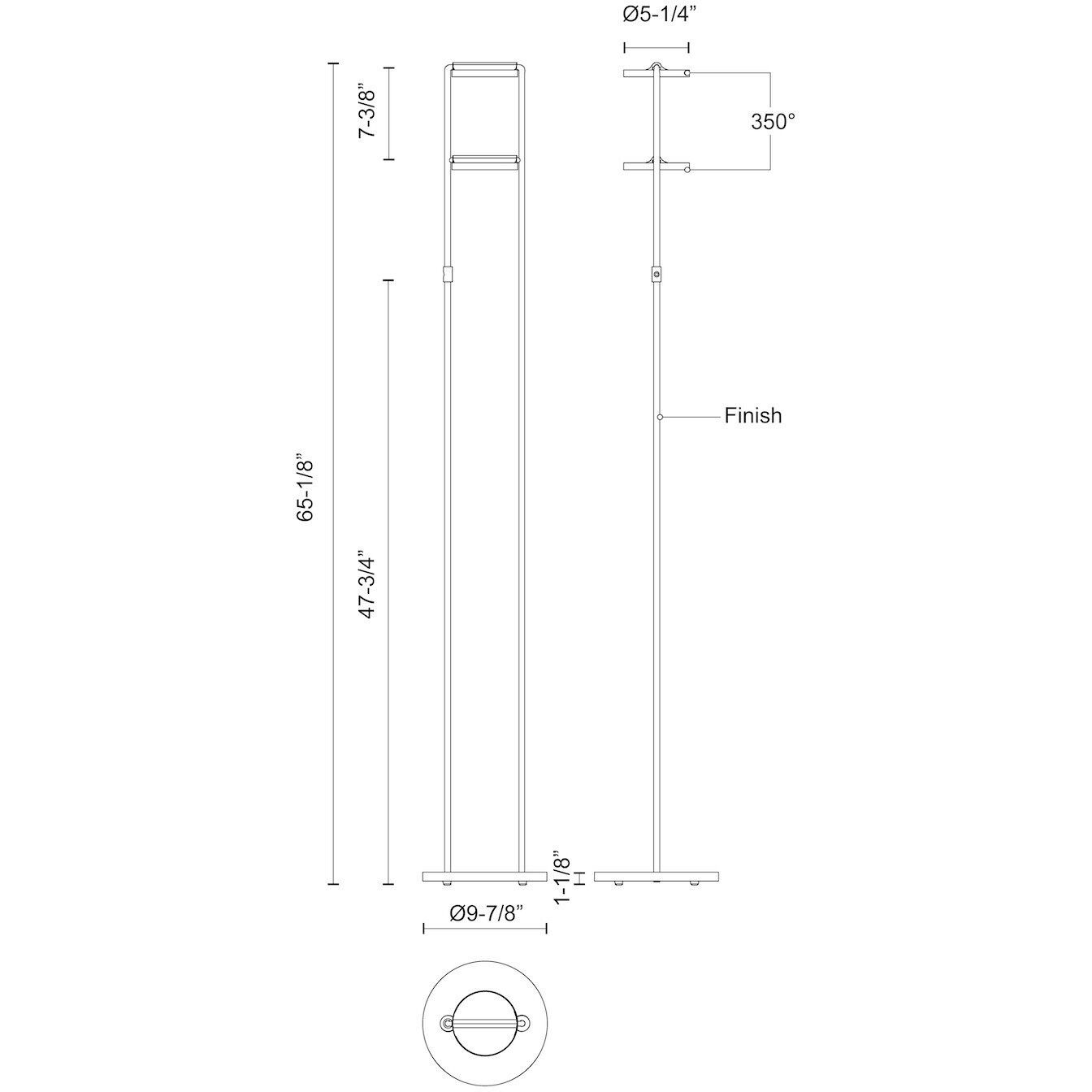 Novel 65.13 inch 18.00 watt Black Floor Lamp Portable Light