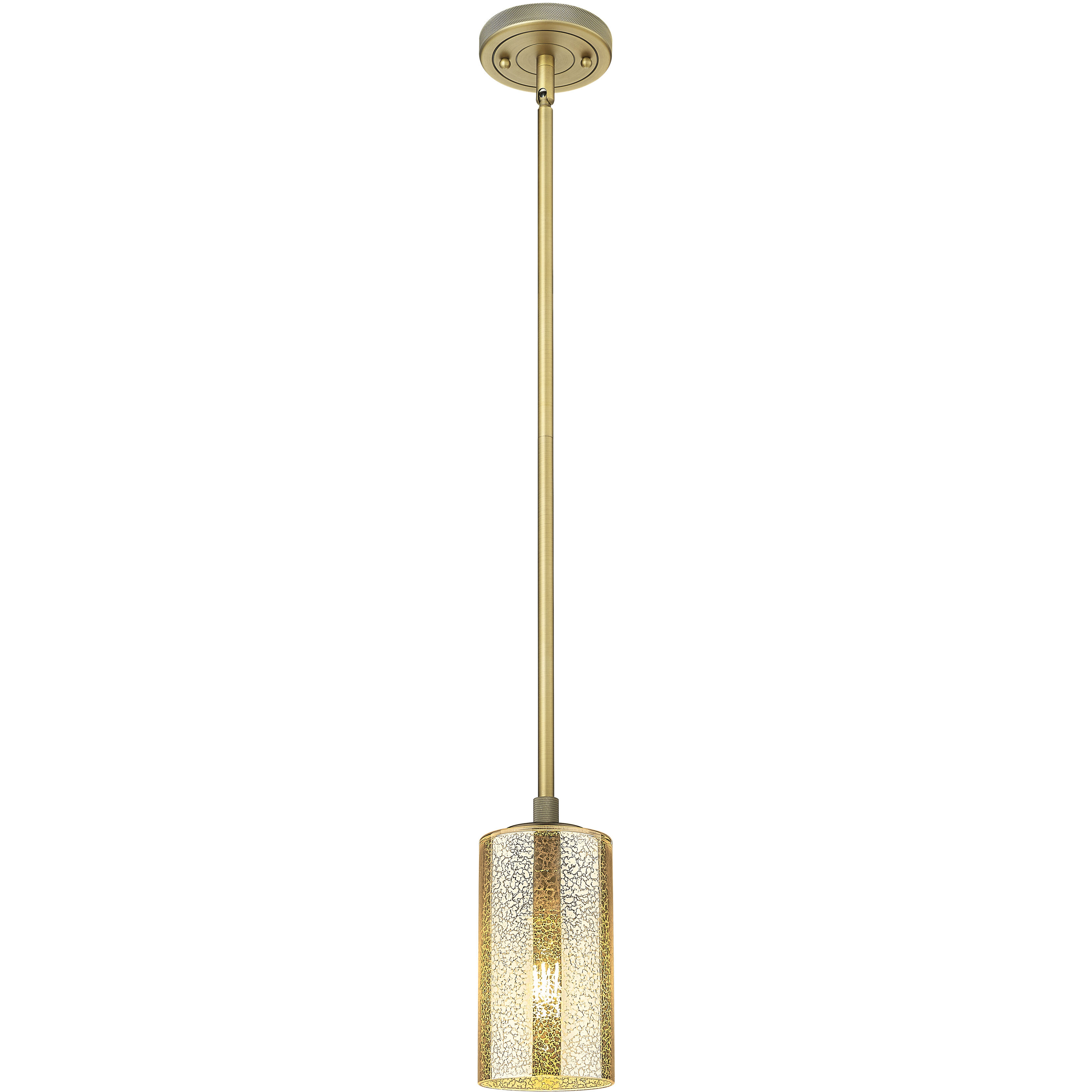 Downtown Urban Crown Point 1 Light 4.5 inch Brushed Brass Pendant Ceiling Light in Mercury