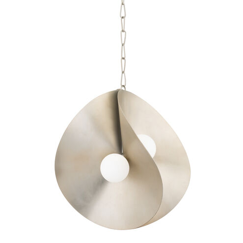 Peony 4 Light 24 inch Warm Silver Leaf Pendant Ceiling Light