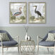 Cranes Blue and Green and Rust and Black Framed Art